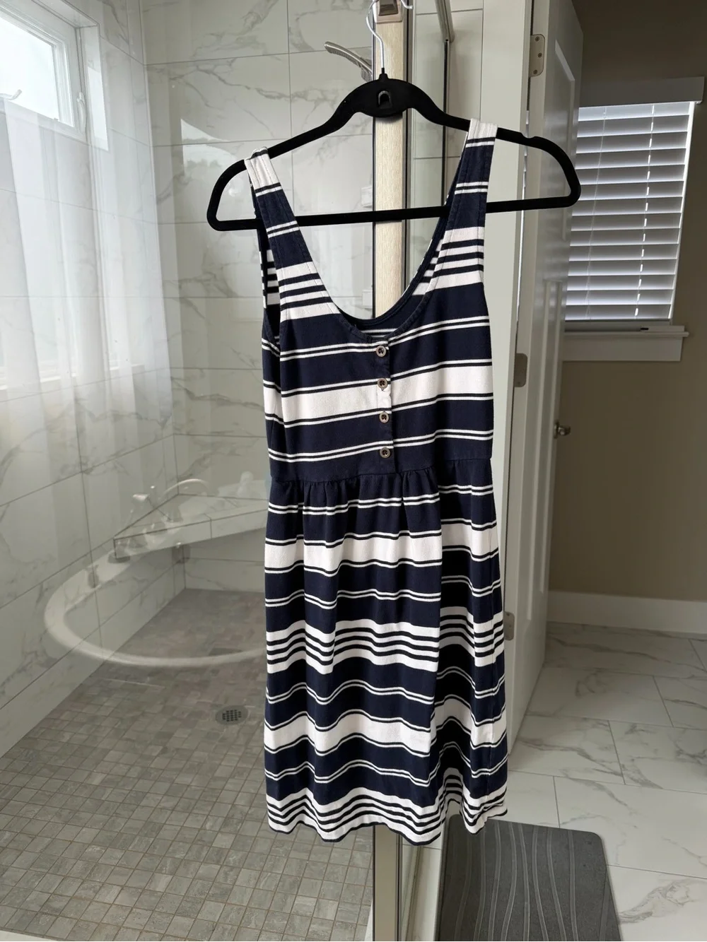 J. Crew Navy and White Striped Sleeveless Dress